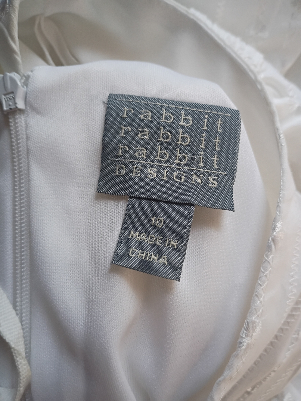 Rabbit Rabbit Rabbit White Embroidered Midi Dress - Picture 9 of 10